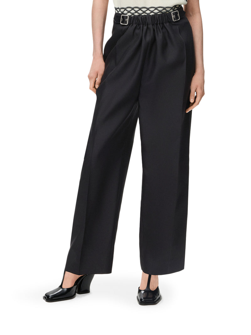 WOOL AND SILK TROUSERS WITH BELT