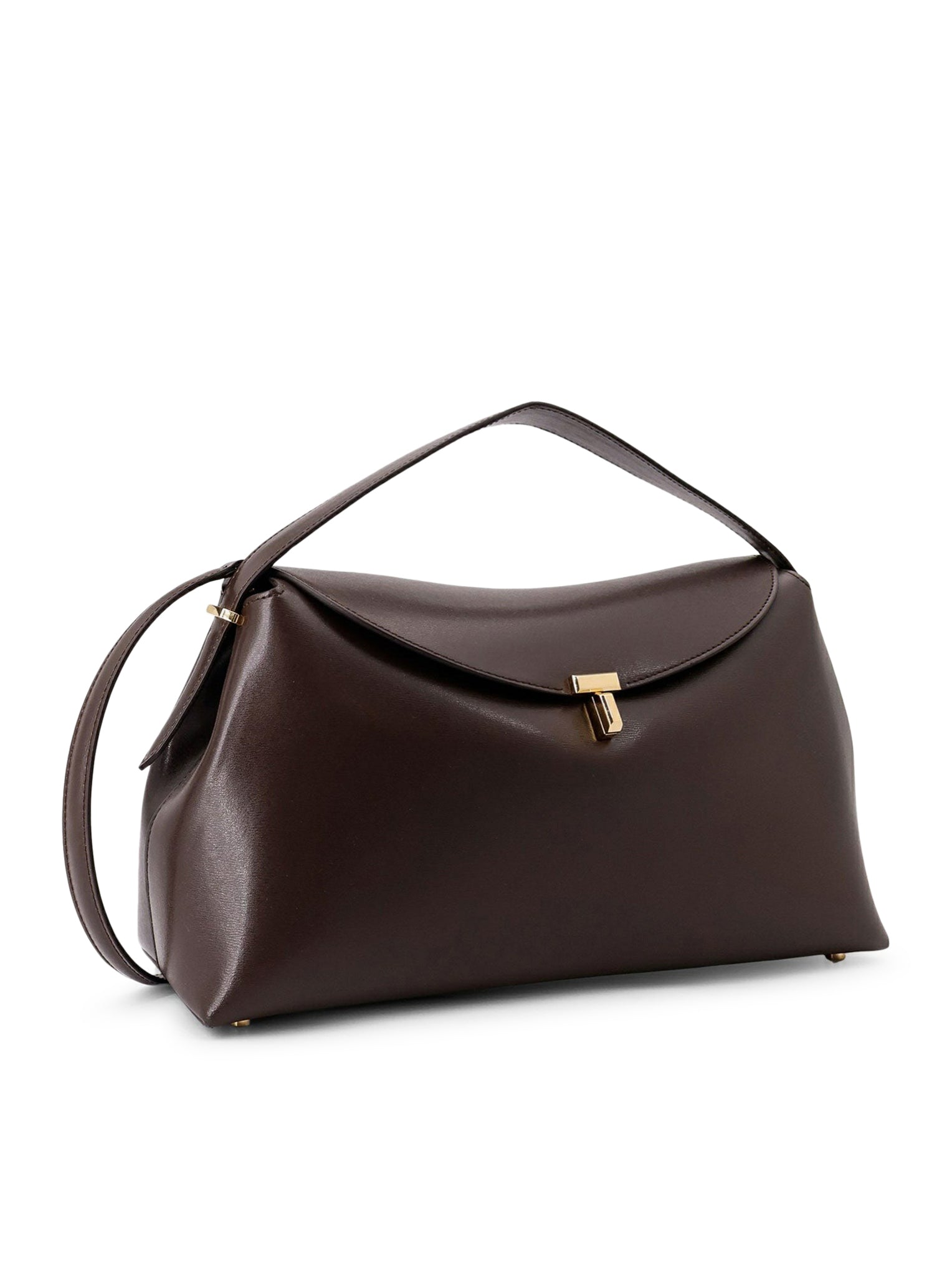 T-LOCK LEATHER SHOULDER BAG