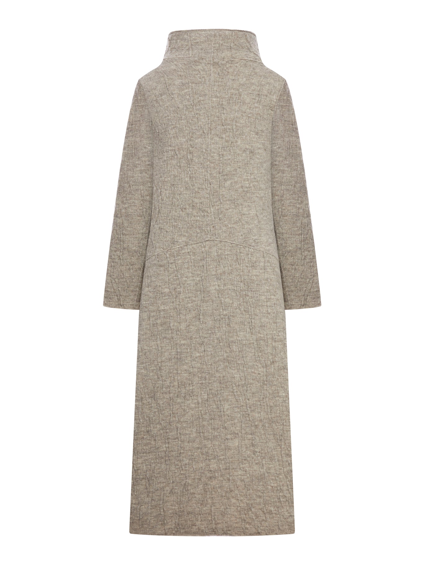 LONG SLIM FIT COAT IN BOILED WOOL KNIT
