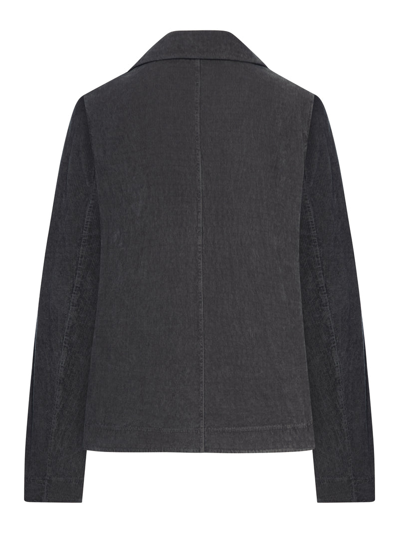 FLARED VELVET RIBBED JACKET