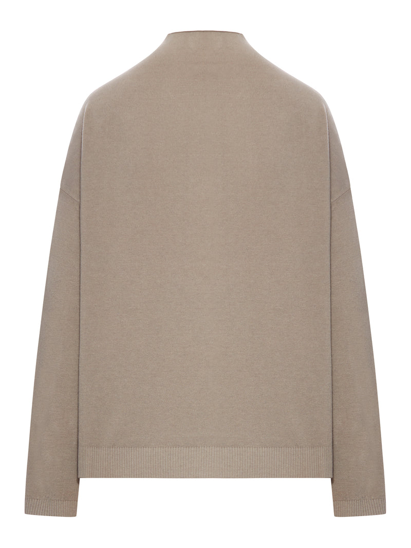 WOOL BLEND HIGH NECK SWEATER