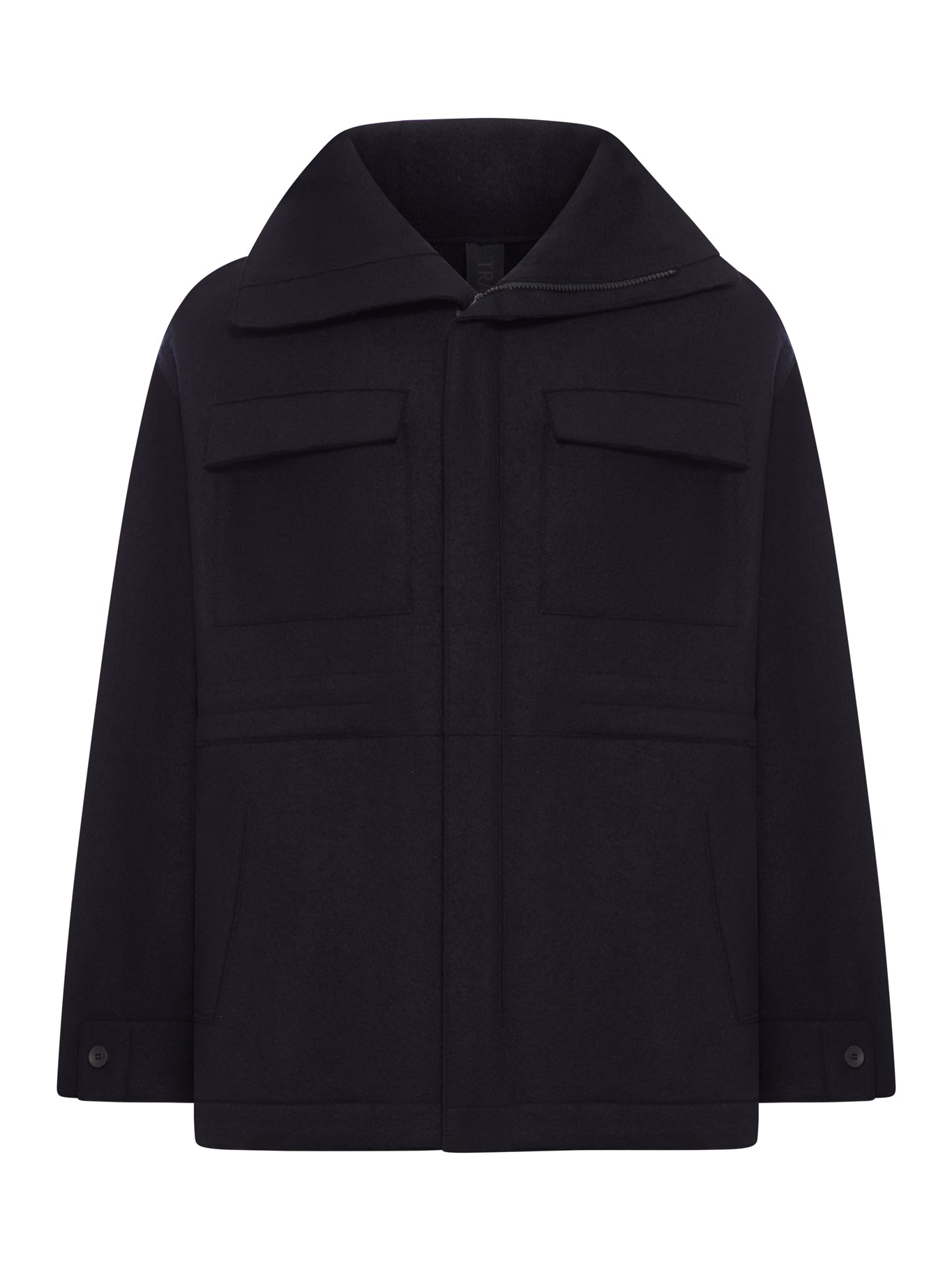 LOOSE FIT ZIP-UP SAHARA JACKET IN VIRGIN WOOL CLOTH