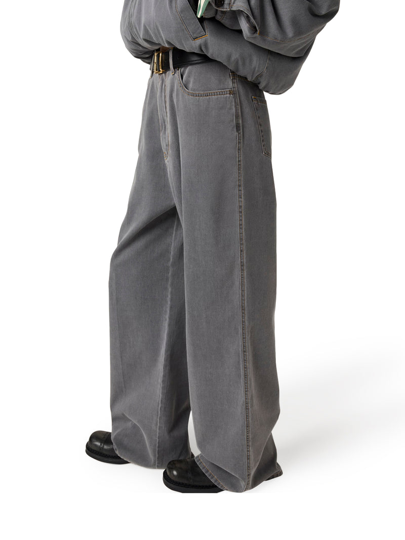 CHAMBRAY DENIM TROUSERS