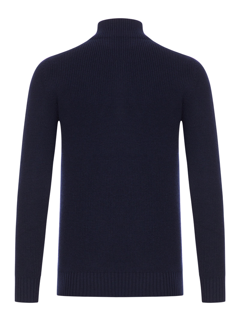 WOOL TURTLENECK SWEATER WITH ZIP