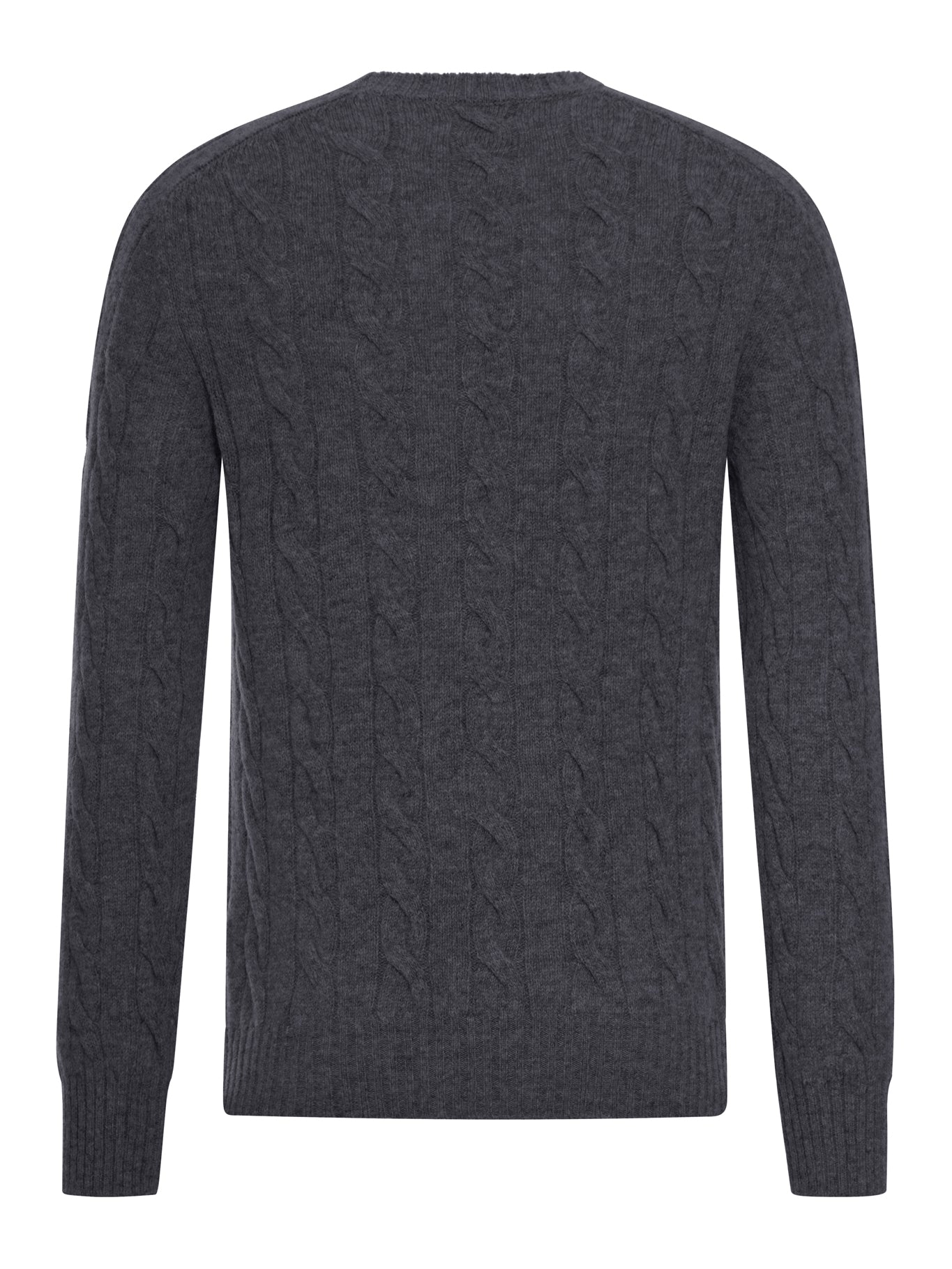 CABLE-KNIT WOOL CREW NECK