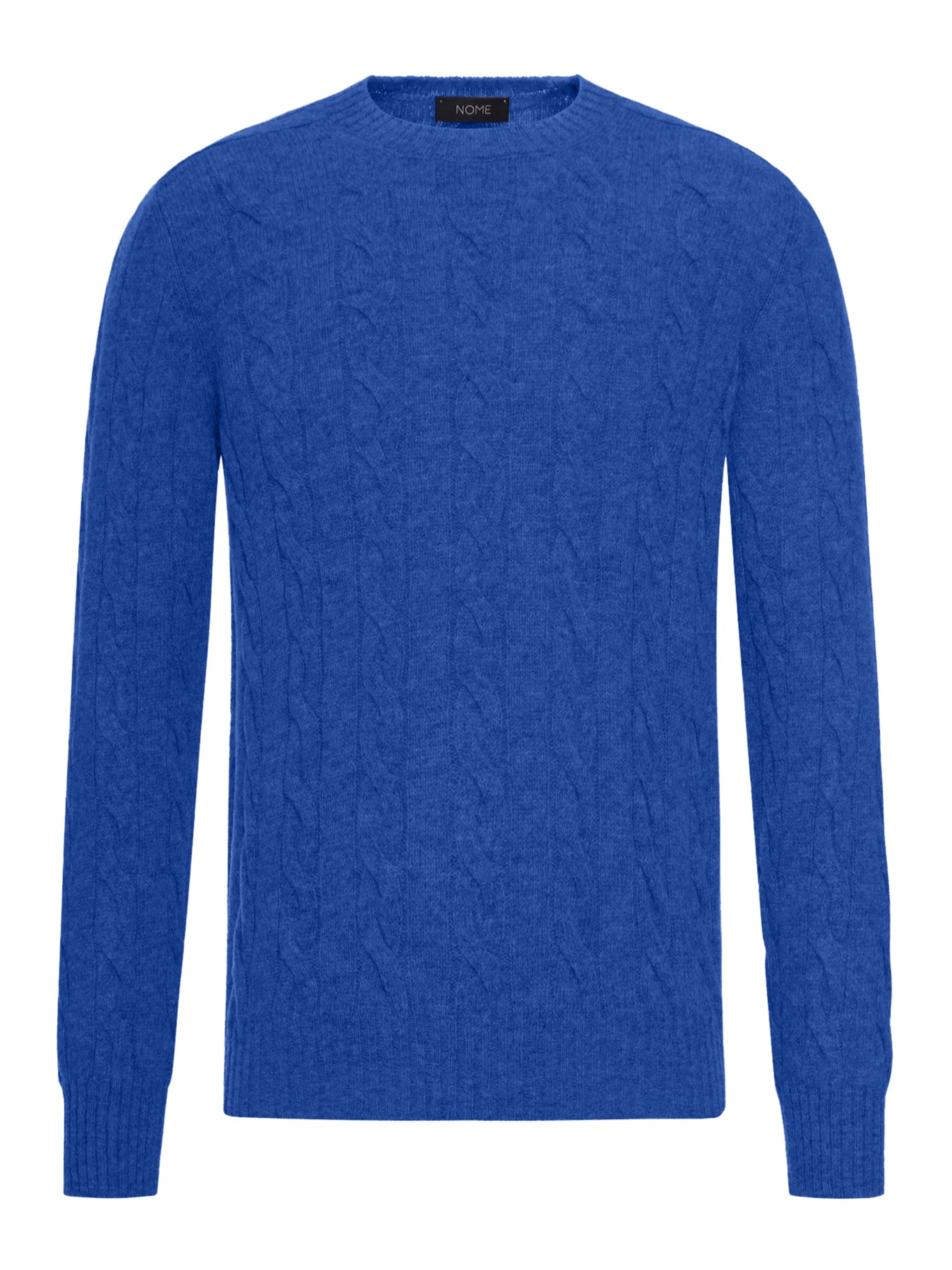 CABLE-KNIT WOOL CREW NECK