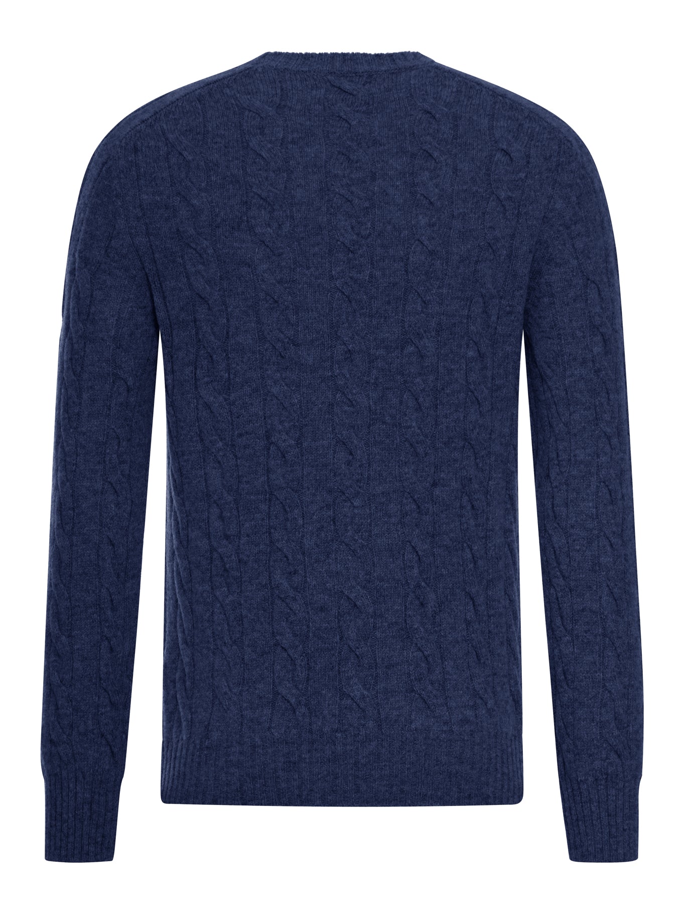 CABLE-KNIT WOOL CREW NECK