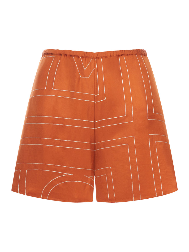 SILK SHORTS WITH MONOGRAM