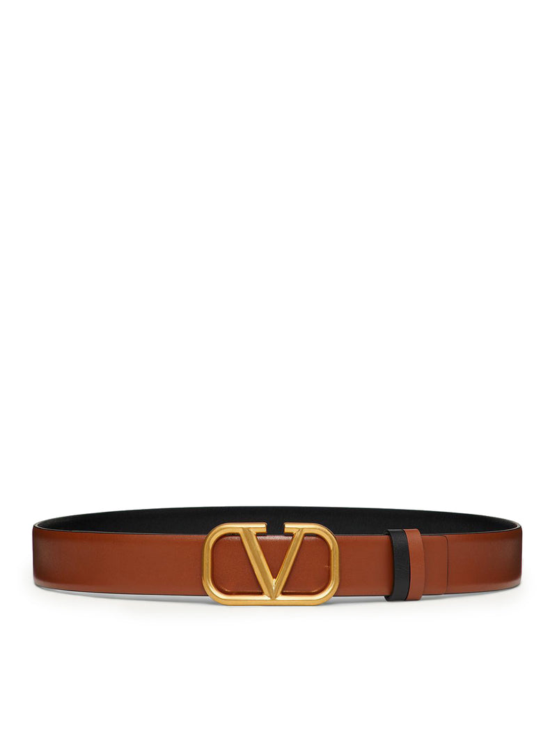 REVERSIBLE VLOGO SIGNATURE BELT IN POLISHED CALFSKIN 30 MM