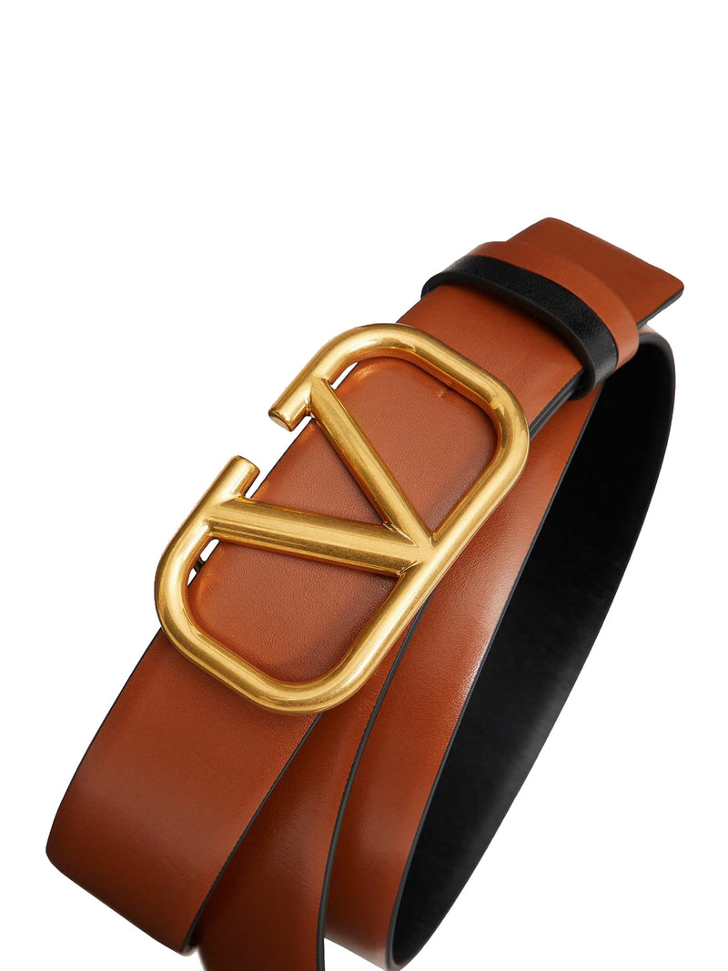 REVERSIBLE VLOGO SIGNATURE BELT IN POLISHED CALFSKIN 30 MM