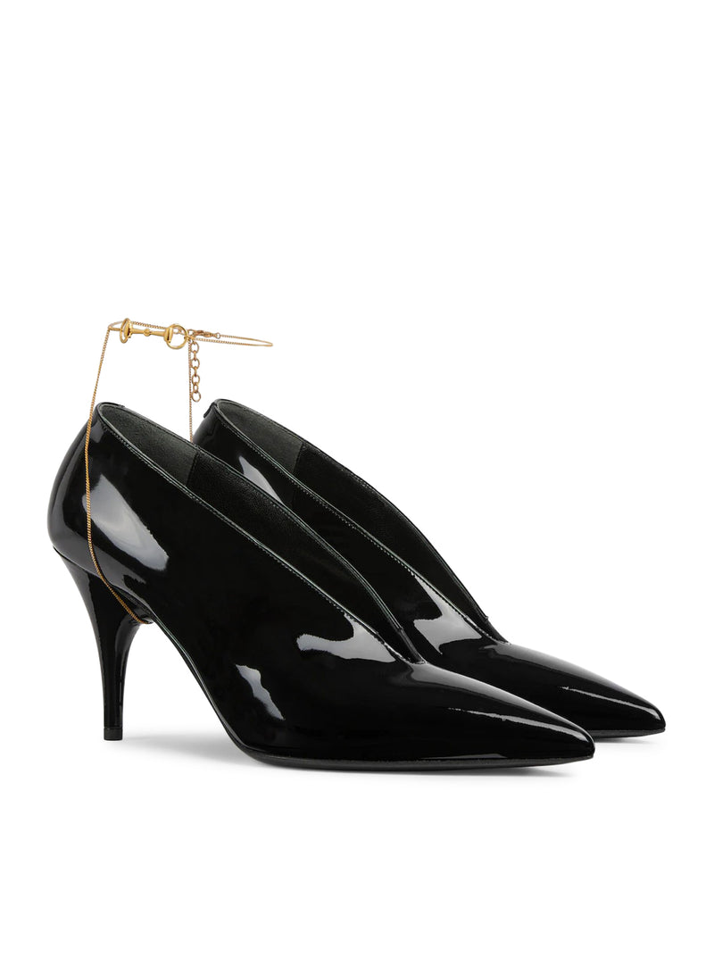97 PATENT LEATHER SABOT WITH HEEL