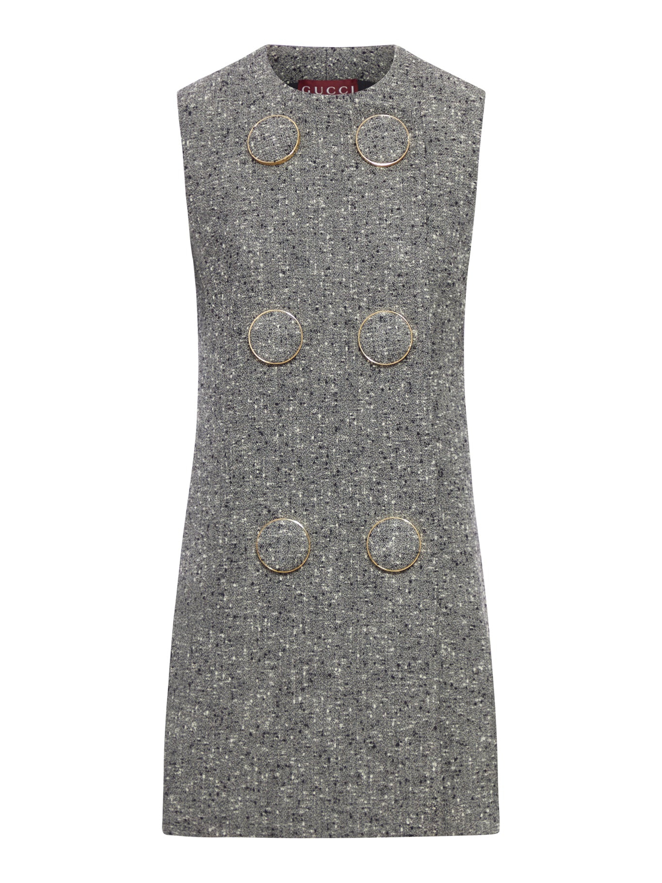 WOOL DRESS WITH OVERSIZED BUTTONS
