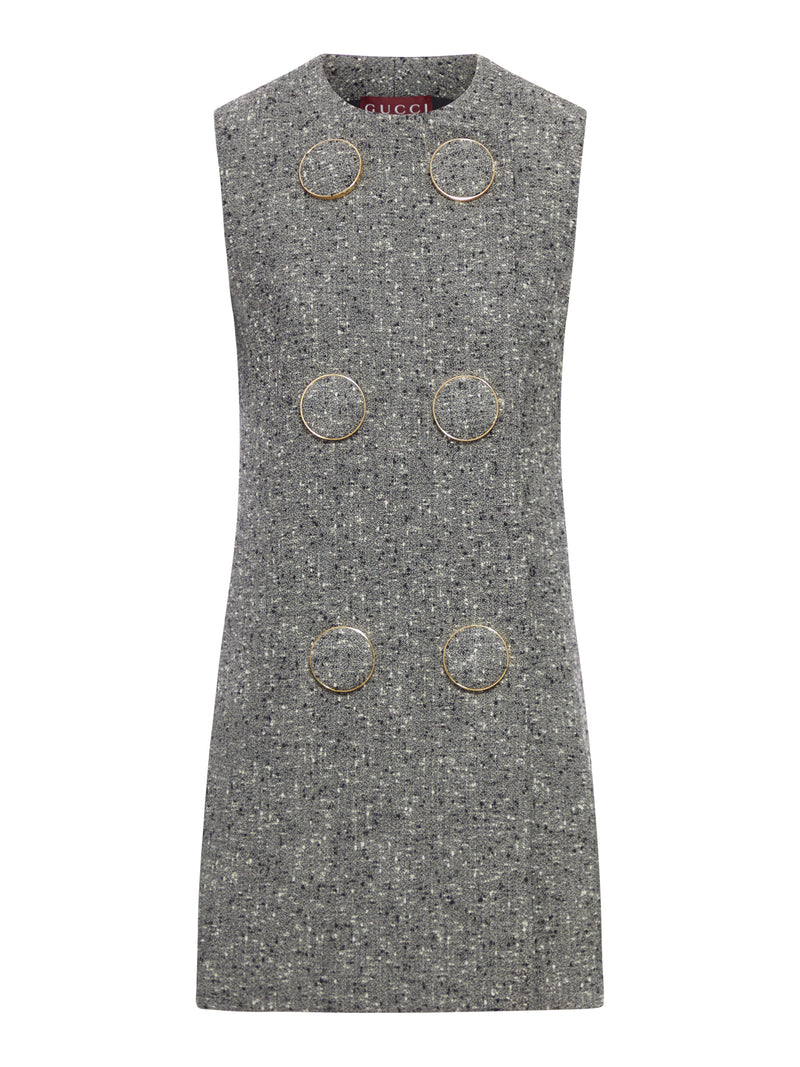 WOOL DRESS WITH OVERSIZED BUTTONS