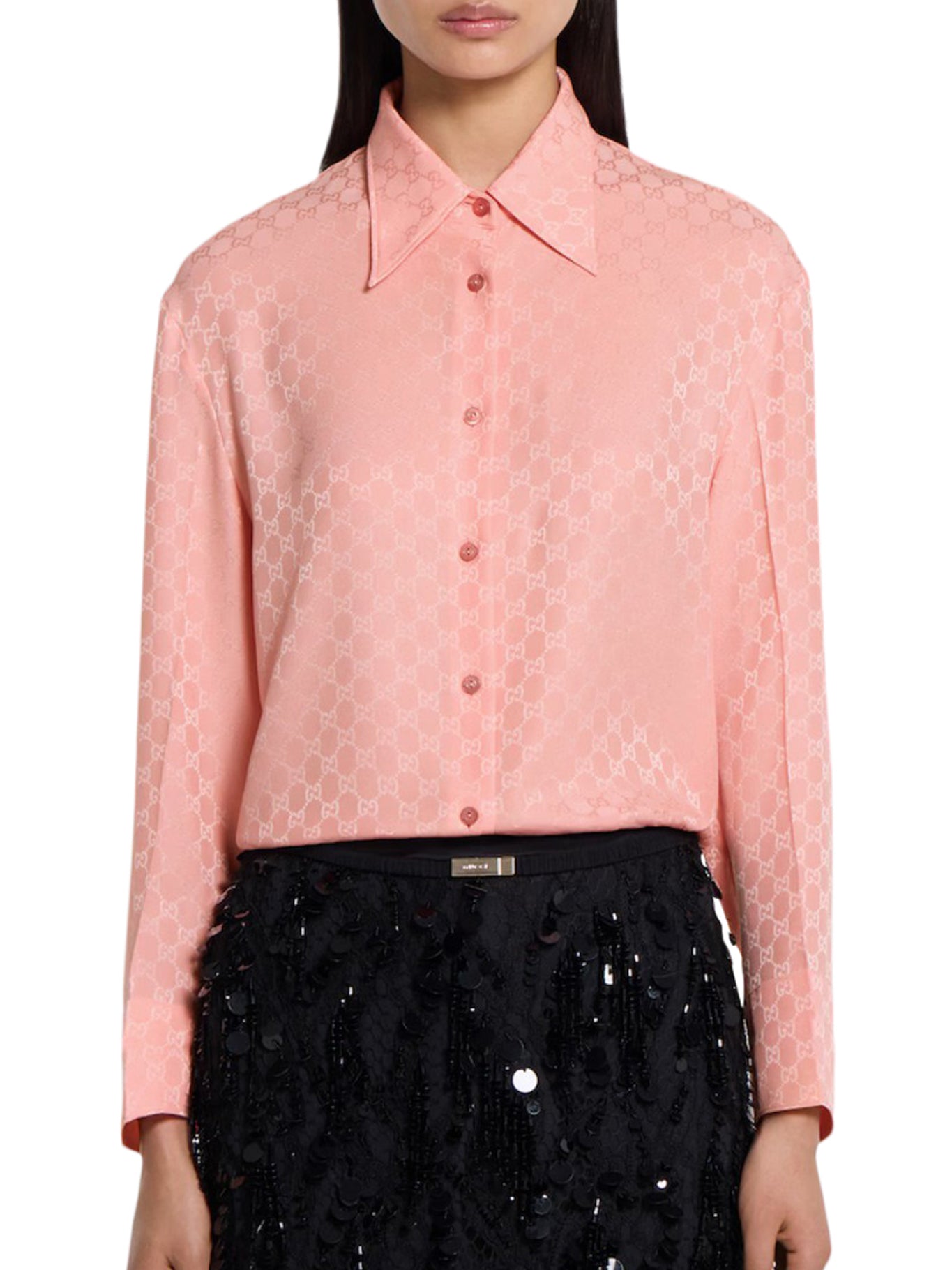 GG JACQUARD SILK SHIRT