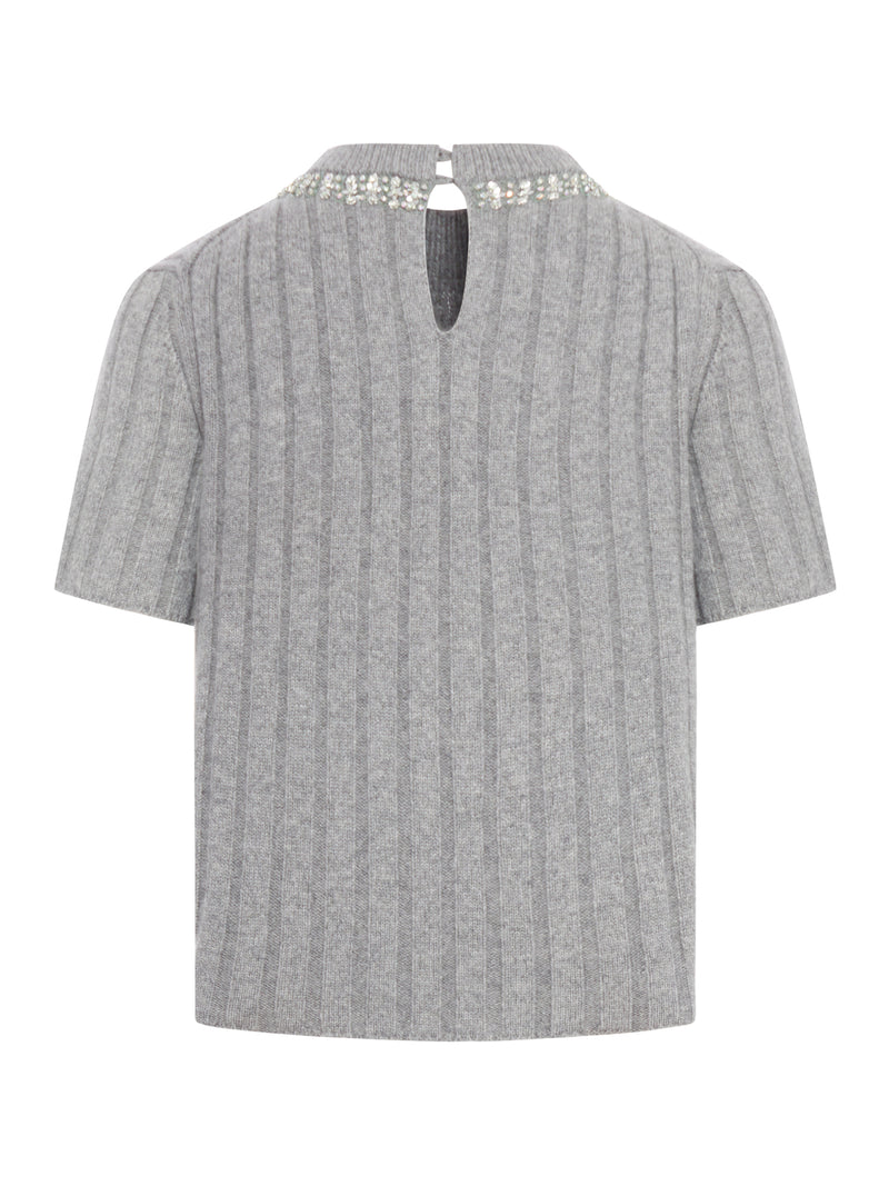 TOP IN LANA CON DETTAGLI GIOIELLO