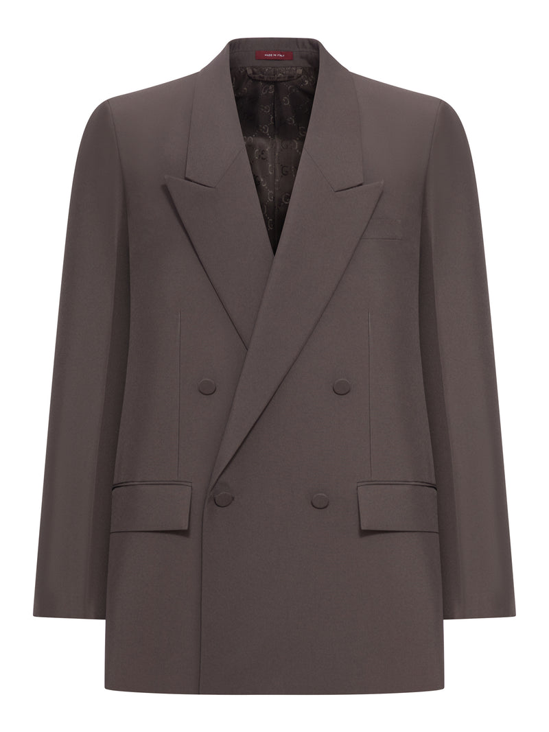 DOUBLE-BREASTED WOOL GABARDINE JACKET