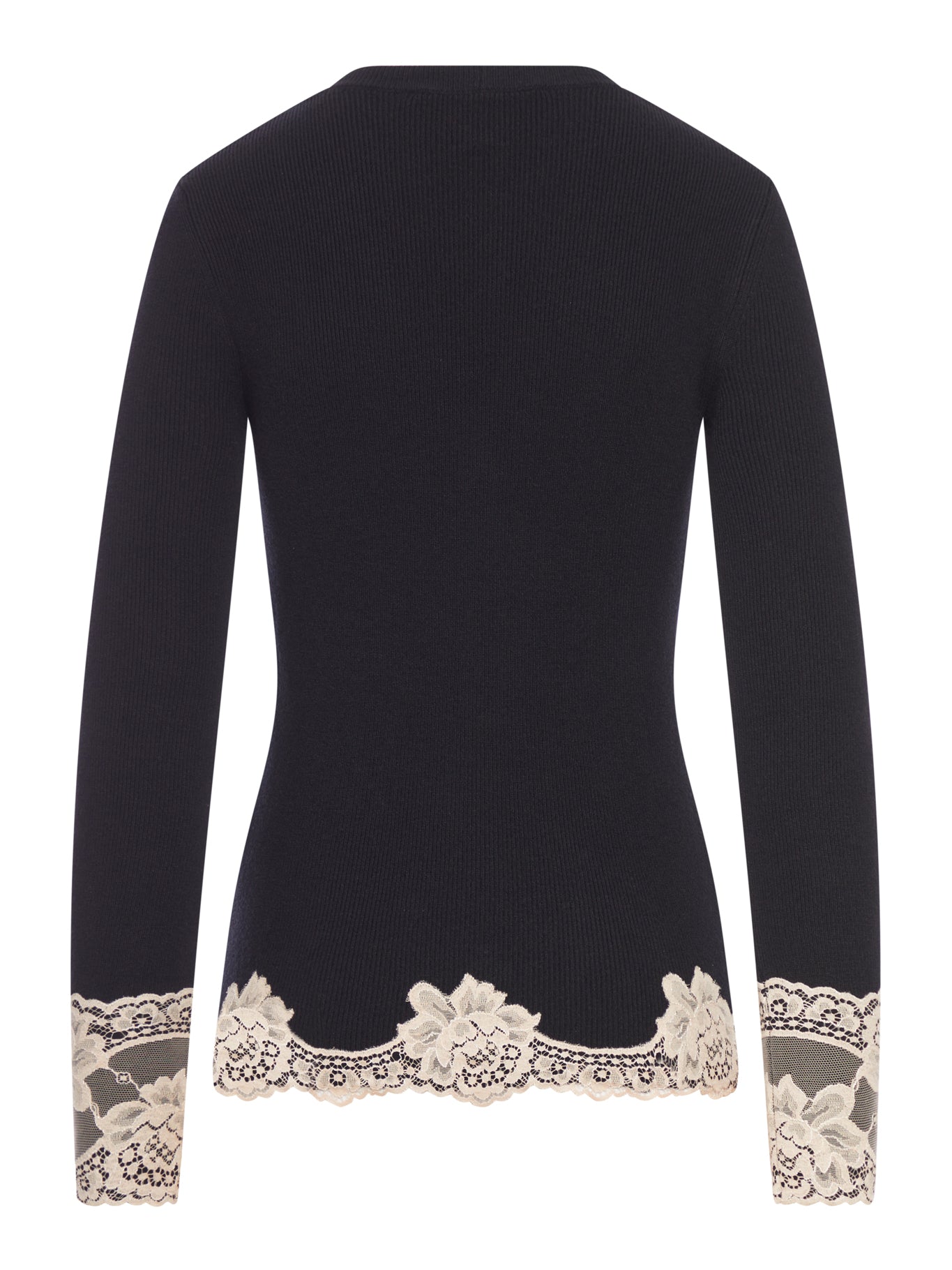 CASHMERE CARDIGAN WITH LACE INSERTS