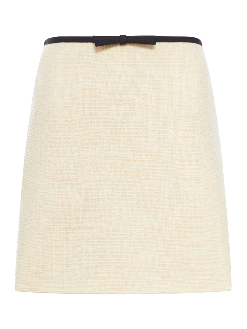 WOOL TWEED SKIRT WITH BOW