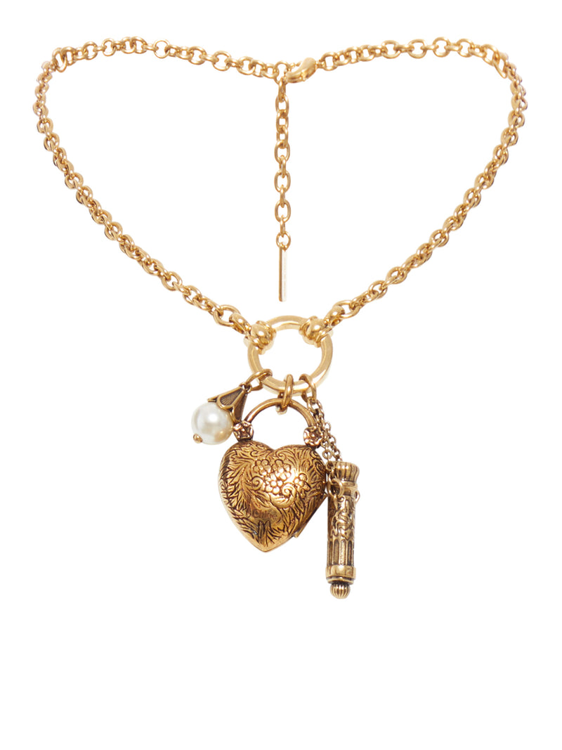 VINTAGE GOLD NECKLACE WITH PENDANTS