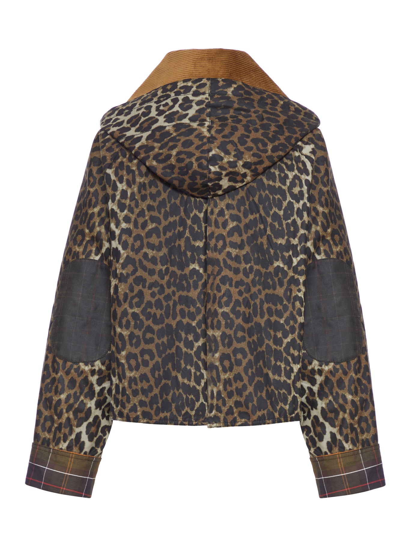 CROPPED JACKET WITH ALL-OVER LEOPARD PRINT