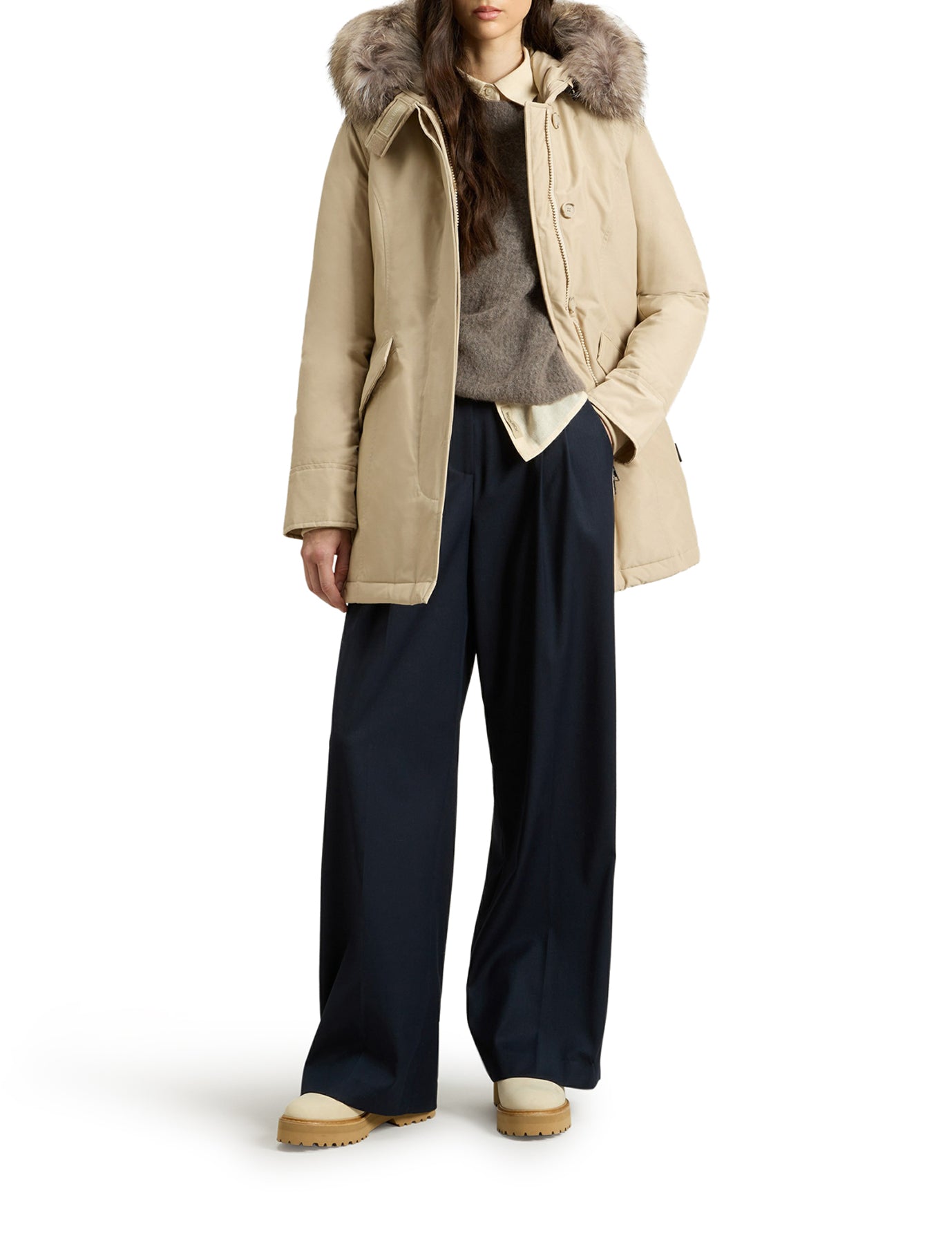 ARCTIC PARKA IN RAMAR CLOTH WITH REMOVABLE FUR