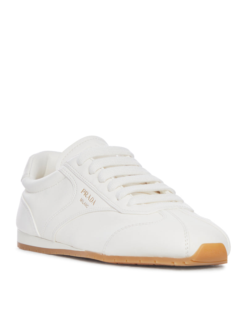 WHITE NAPPA LEATHER SNEAKERS