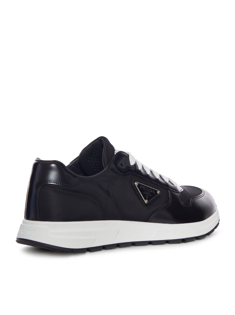 PRAX 01 SNEAKERS IN RE-NYLON AND BRUSHED LEATHER