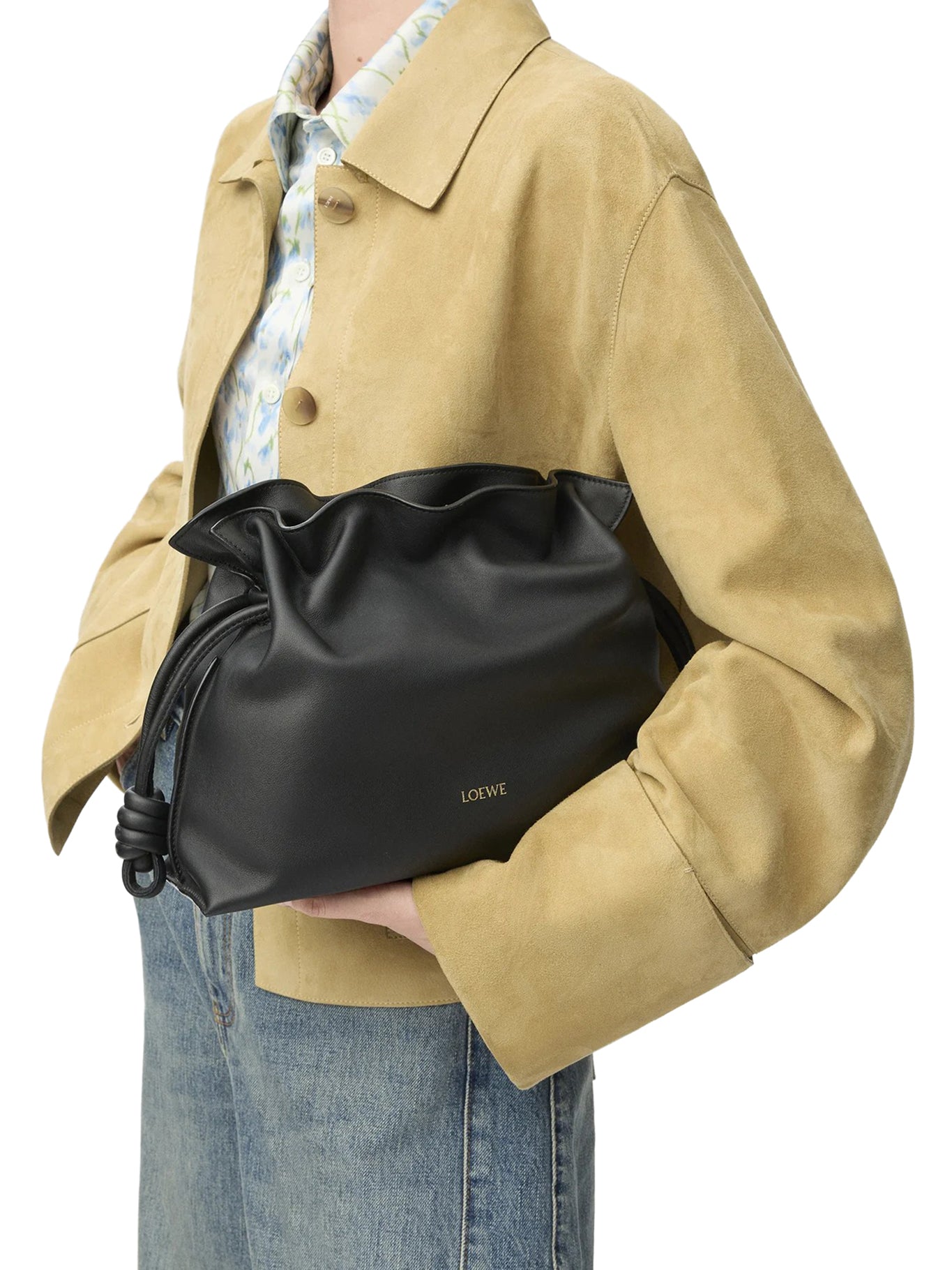 MEDIUM FLAMENCO CLUTCH BAG IN CALFSKIN NAPPA