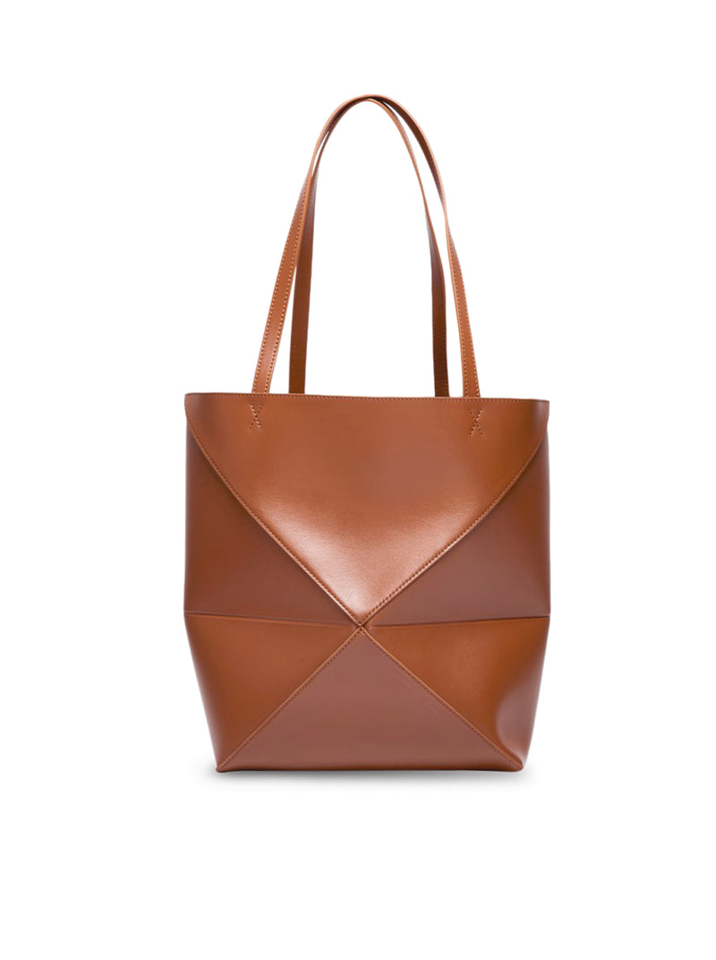 PUZZLE FOLD TOTE BAG IN POLISHED CALFSKIN
