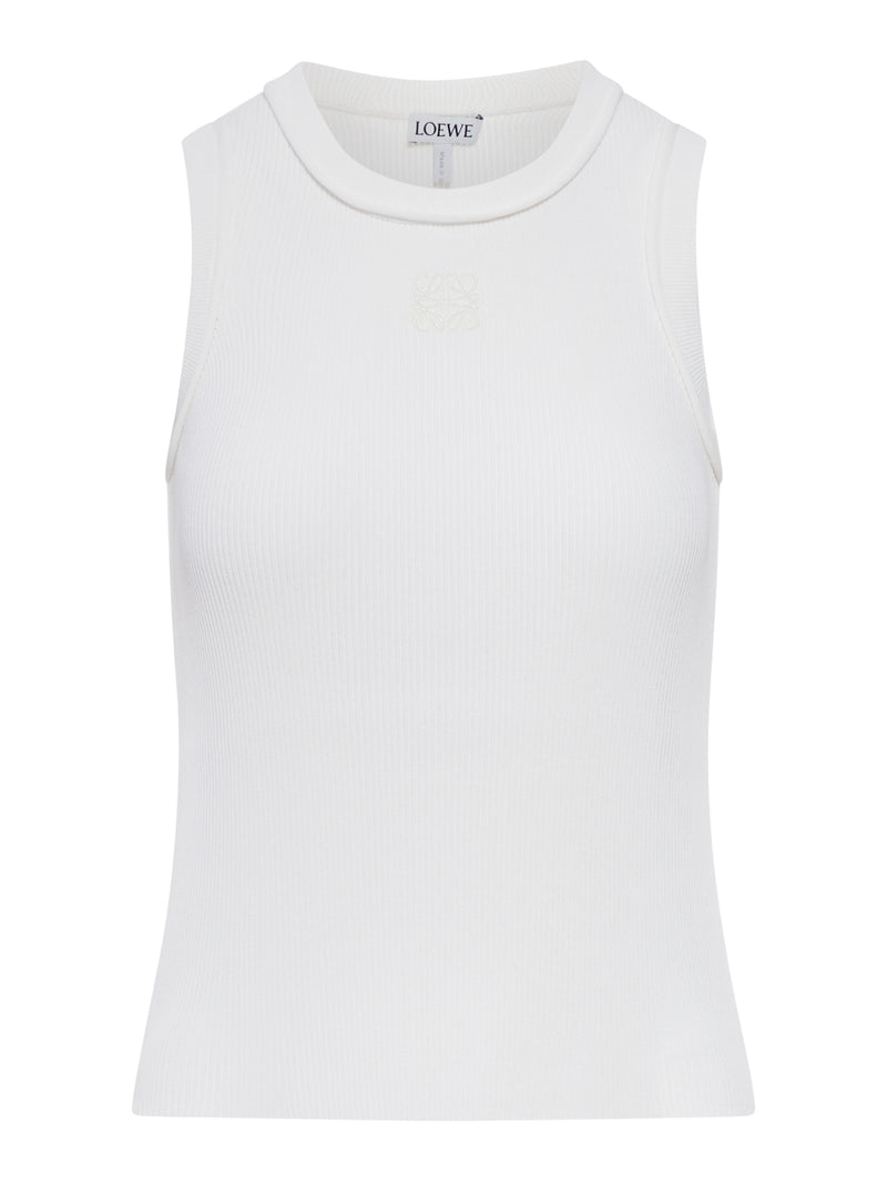 RIBBED TOP WITH ANAGRAM EMBROIDERY