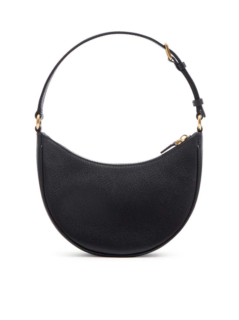VLOGO SIGNATURE MINI HOBO BAG IN BLACK GARNET CALFSKIN