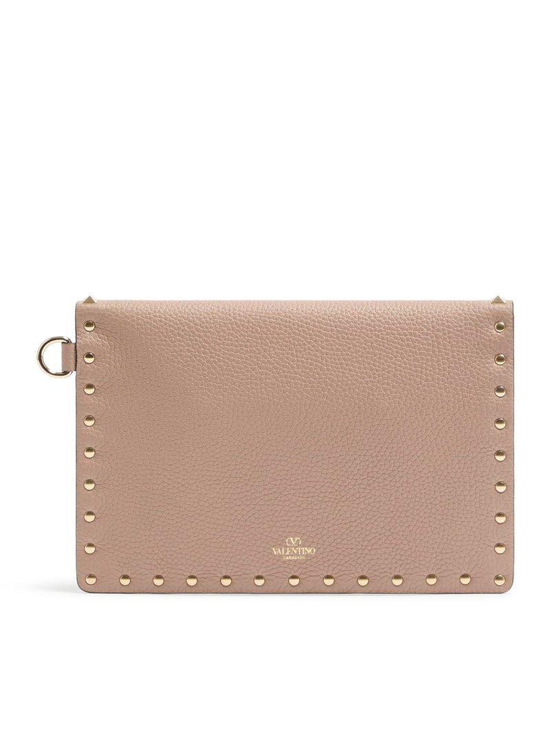ROCKSTUD POUCH IN GARNET CALFSKIN