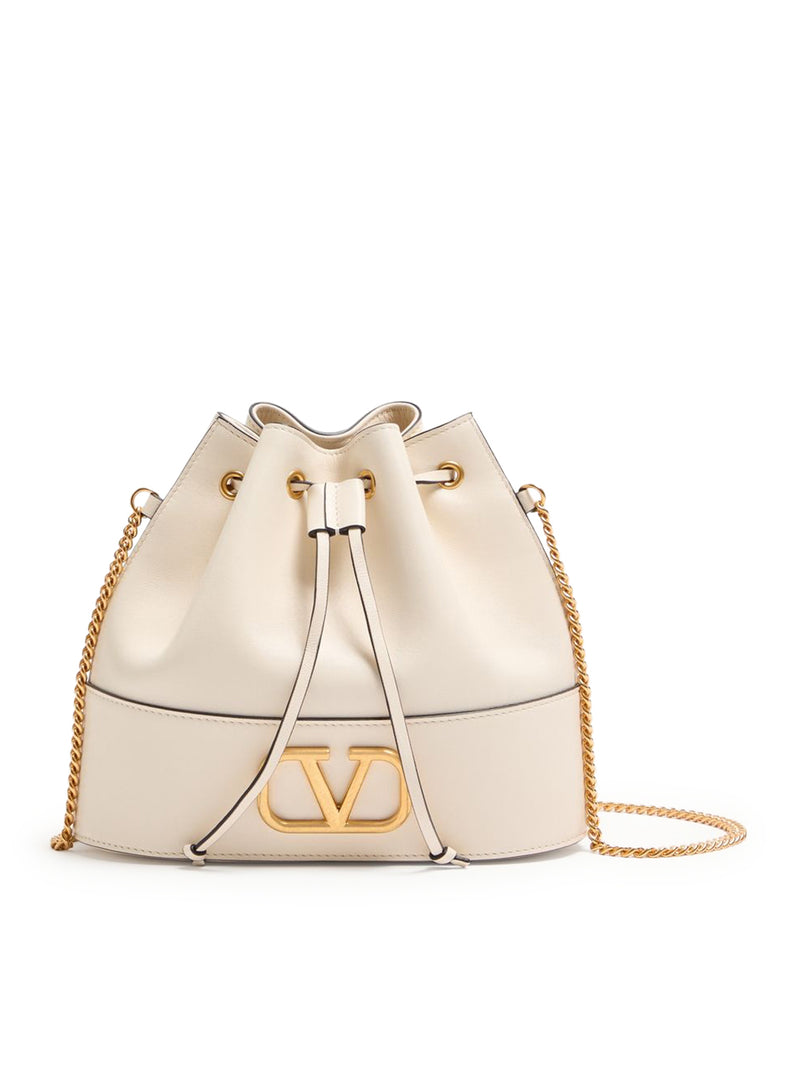 MINI BUCKET BAG WITH VLOGO SIGNATURE CHAIN IN NAPPA