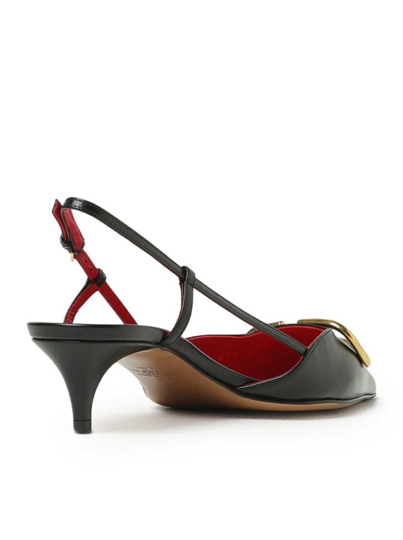 SLINGBACK WITH LEATHER LOGO