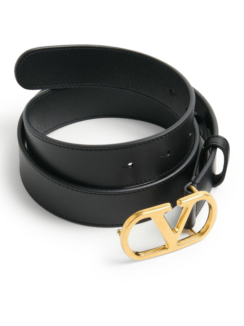 VLOGO SIGNATURE BELT IN GLOSSY CALFSKIN 30MM
