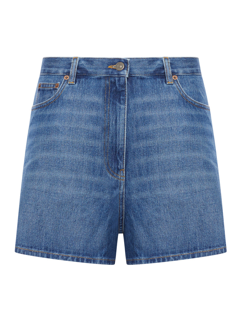 SOLID DENIM SHORTS