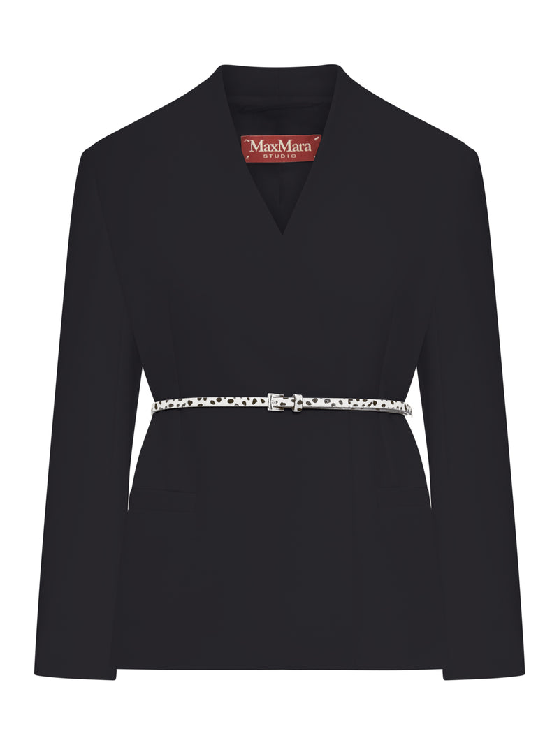 DOUBLE-BREASTED CADY JACKET WITH BELT