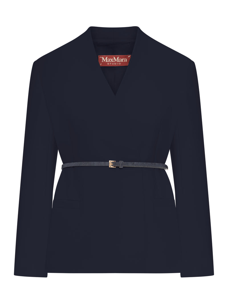 DOUBLE-BREASTED CADY JACKET WITH BELT