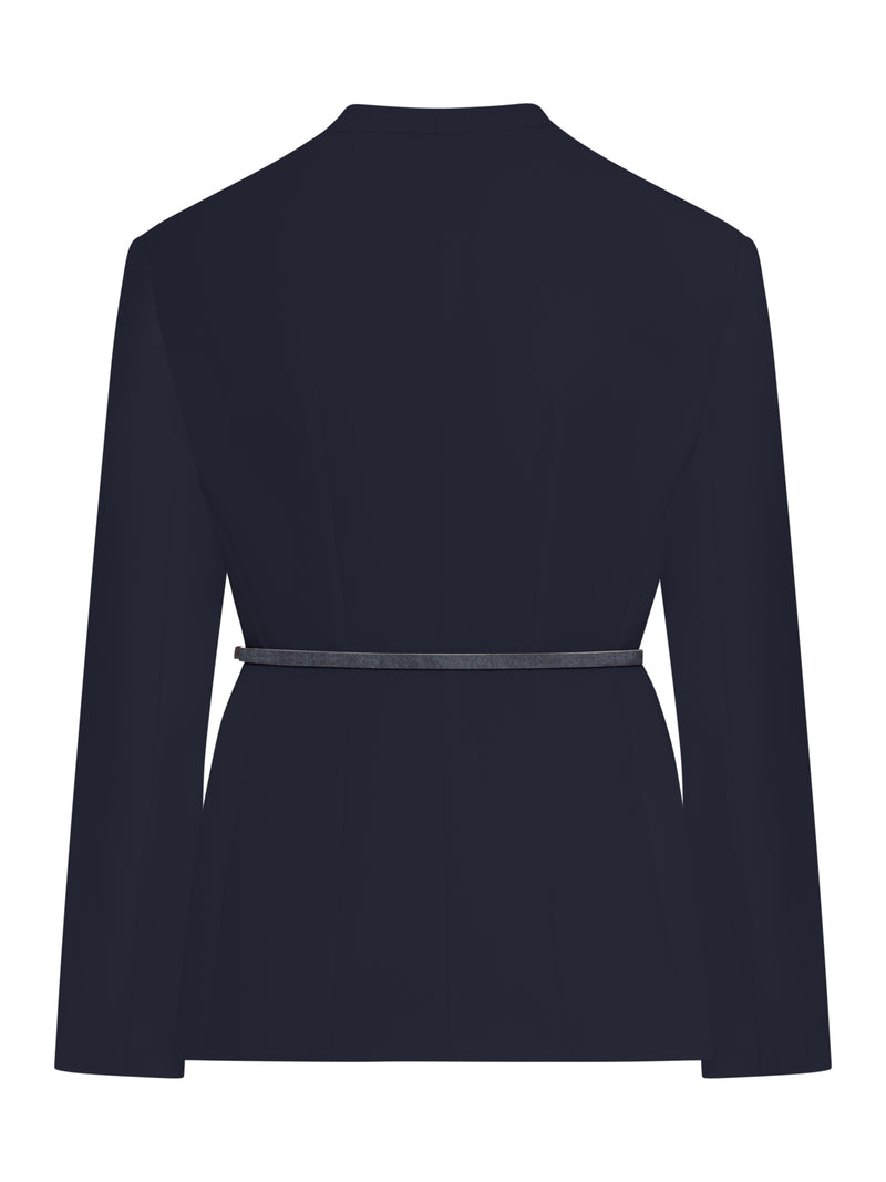 DOUBLE-BREASTED CADY JACKET WITH BELT