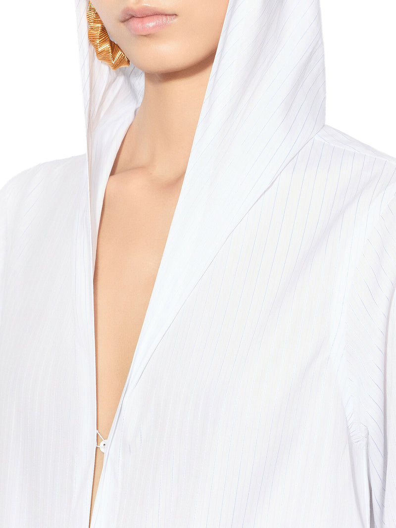 POPLIN HOODED SHIRT
