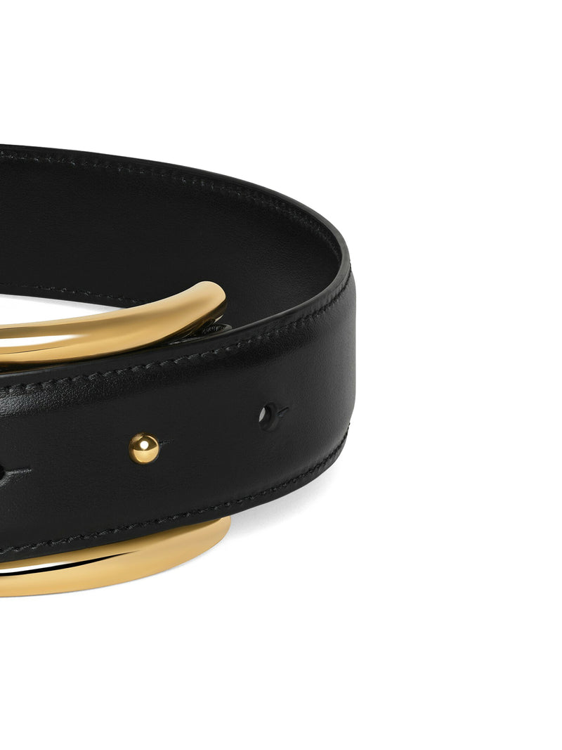 CURVED LEATHER BELT