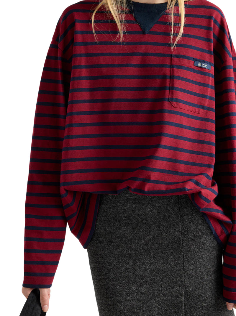 STRIPED COTTON SWEATER