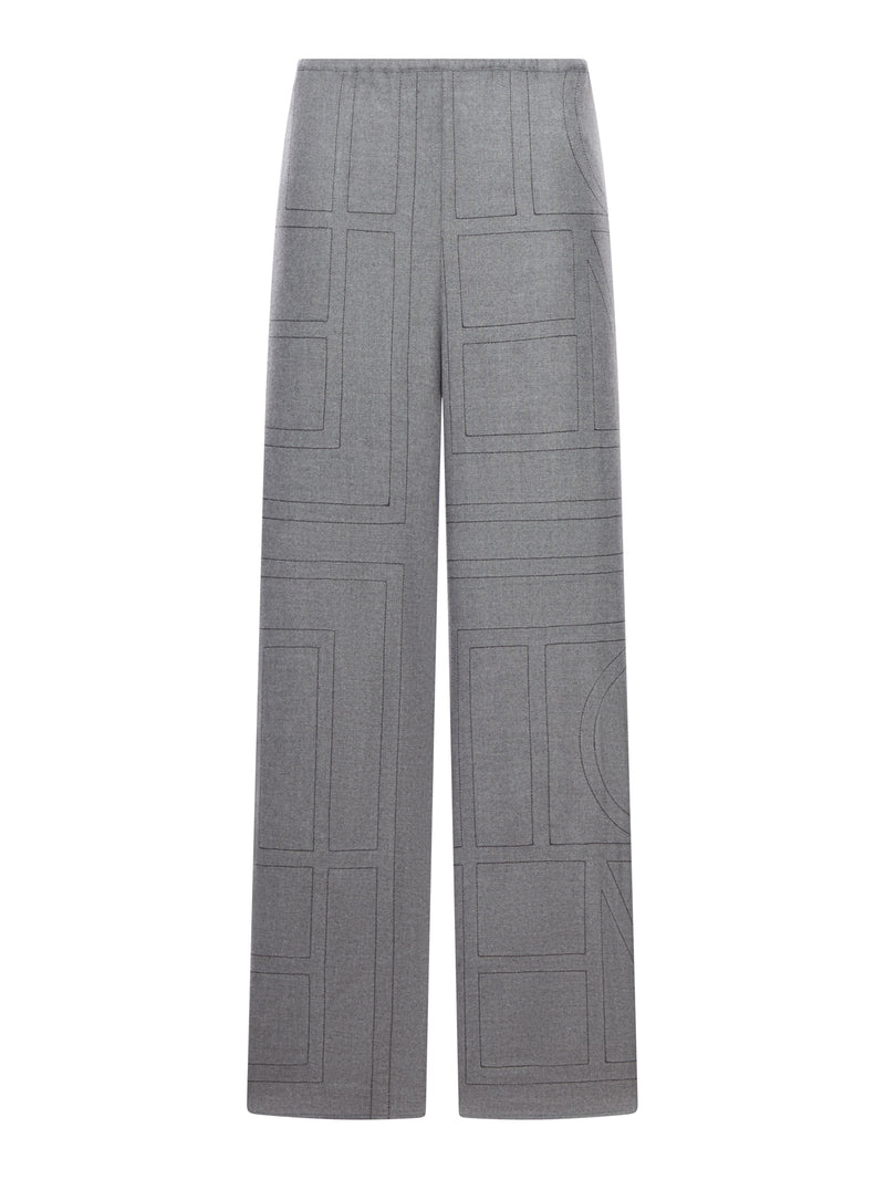 MONOGRAM FLANNEL TROUSERS