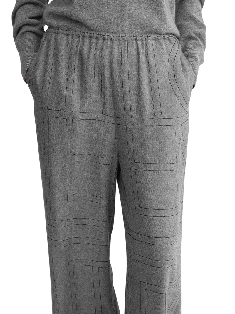 MONOGRAM FLANNEL TROUSERS