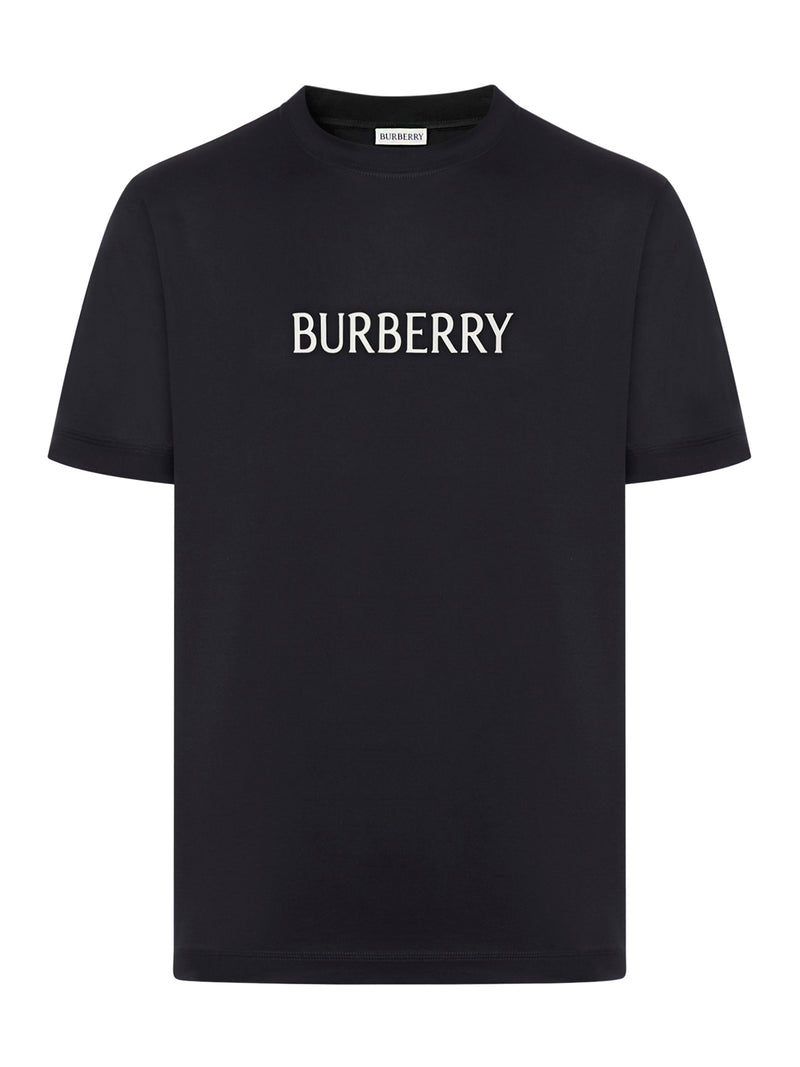 COTTON T-SHIRT WITH PRINTED BURBERRY LOGO