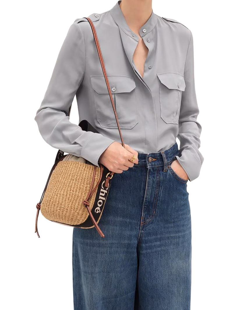 WOODY SMALL BASKET BAG IN NATURAL FIBERS