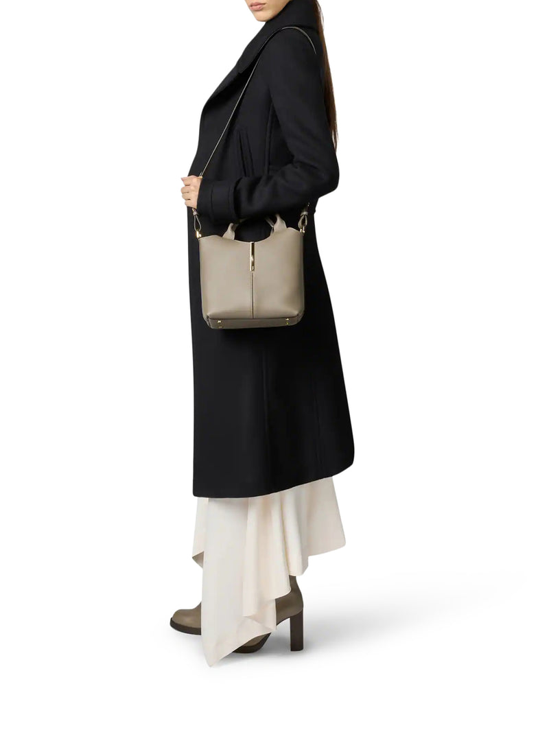 MINI LEATHER TOTE SHOPPING BAG