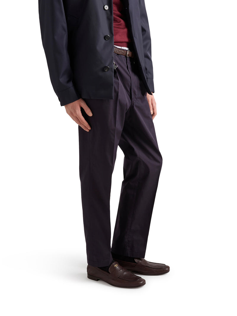 TAILORED COTTON POPLIN TROUSERS
