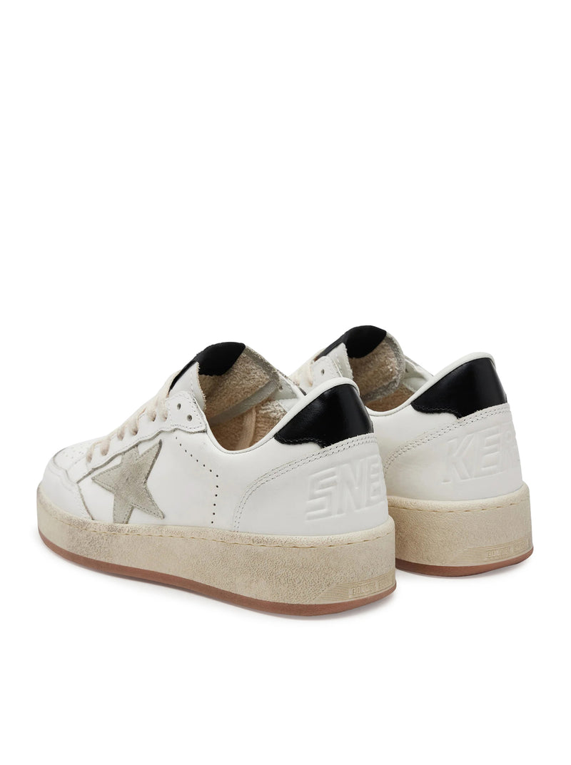 BALL STAR WITH ICE SUEDE STAR AND BLACK LEATHER HEEL