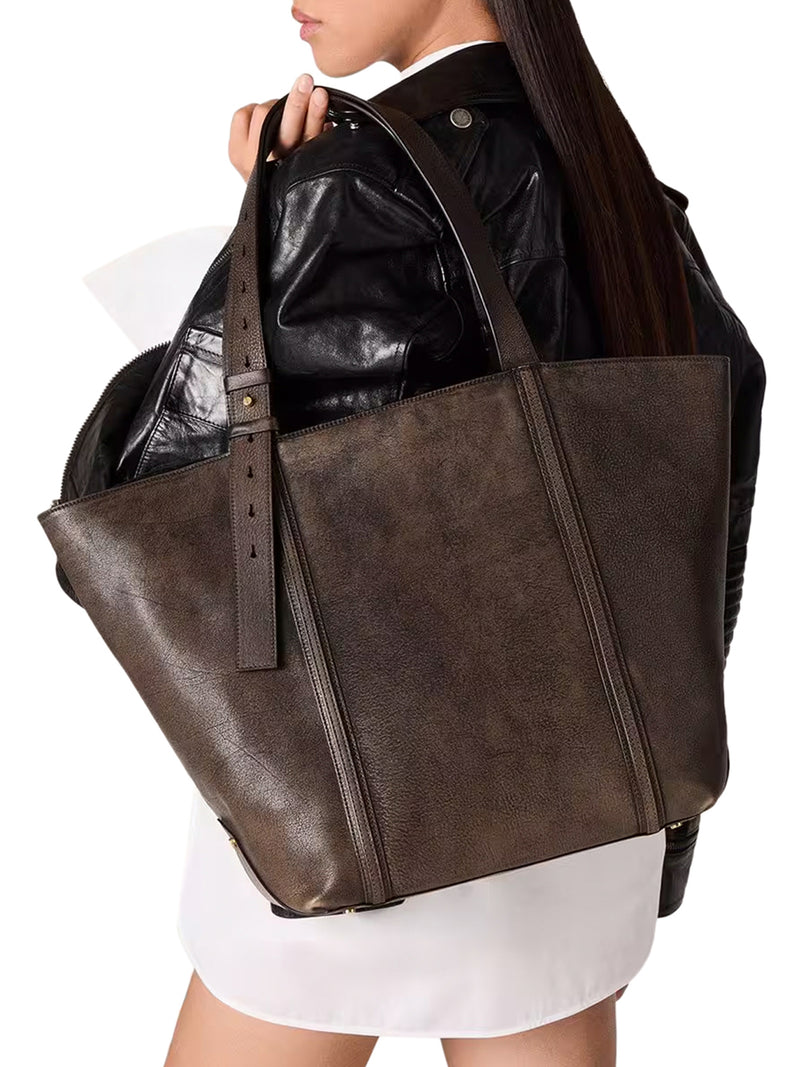 24/7 EAST WEST BAG IN DISTRESSED LEATHER